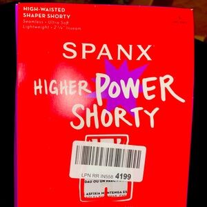 Spanx Higher Power Shorty High-Waisted Shaper Shorty Very Black L NWT
